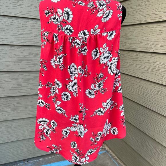 TORRID 00 (size 10) Georgette keyhole tank.  Women’s coral tank - Picture 5 of 7